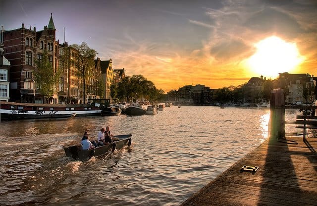 Amsterdam sunset - beautiful sunsets on GlobalGrasshopper.com